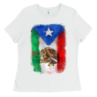 White mexico and puerto rico flag Ladies Tee - Zillion Design Studio