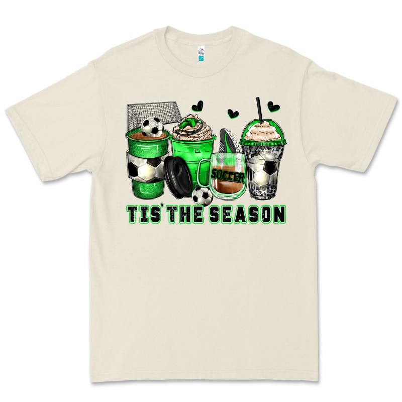 Tis' The Season Soccer Coffee Cups Premium Tee by Zillion Design Studio | Teevron