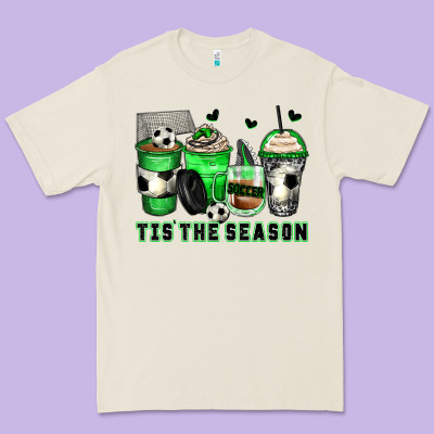 Tis' The Season Soccer Coffee Cups Premium Tee Designed By Zillion Design Studio
