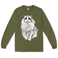 Army Green Ragdoll Cat Long Sleeve Tee - LillyAllenDesigns