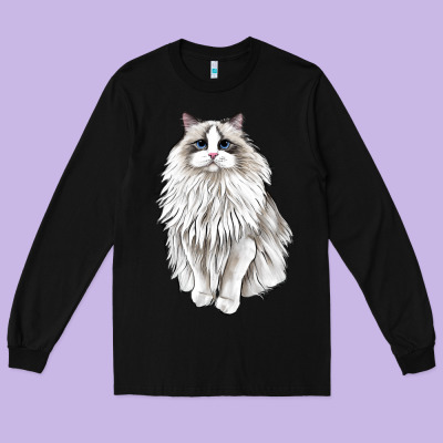 Ragdoll Cat Long Sleeve Tee Designed By Lillyallendesigns