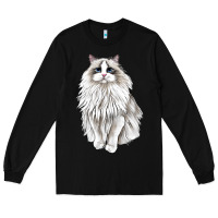Black Ragdoll Cat Long Sleeve Tee - LillyAllenDesigns