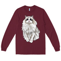 Burgundy Ragdoll Cat Long Sleeve Tee - LillyAllenDesigns