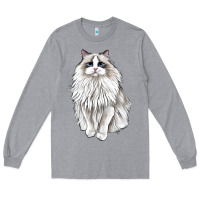 Heather Grey Ragdoll Cat Long Sleeve Tee - LillyAllenDesigns