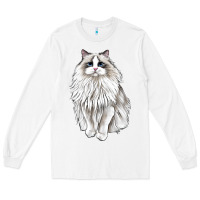 White Ragdoll Cat Long Sleeve Tee - LillyAllenDesigns