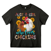 Asphalt just a girl who loves chickens Heavy Core Tee - Zillion Design Studio