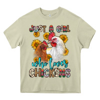 Mossy just a girl who loves chickens Heavy Core Tee - Zillion Design Studio