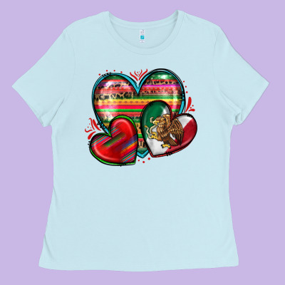 Mexican Hearts Ladies Tee Designed By Zillion Design Studio