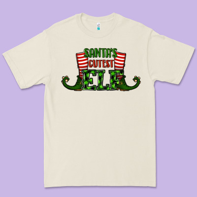 Santa's Cutest Elf Christmas Premium Tee Designed By Ranaportraitstore