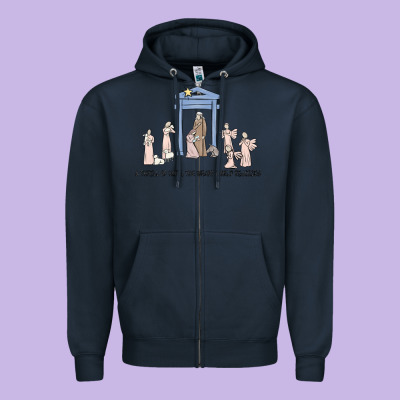 A Thrill Of Hope Nativity Zipper Hoodie Designed By Maliassmallbusiness