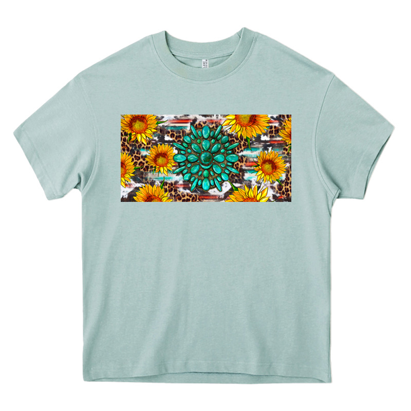 Gemtone And Sunflowers License Plate Heavy Core Tee by Artiststas | Teevron