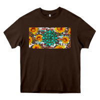 Chocolate Brown gemtone and sunflowers license plate Heavy Core Tee - Artiststas