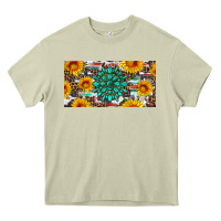 Mossy gemtone and sunflowers license plate Heavy Core Tee - Artiststas
