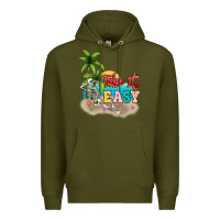 Army Green take it easy Premium Hoodie - NancyCooperArtShop
