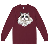 Burgundy Ragdoll Face Cat Long Sleeve Tee - LillyAllenDesigns