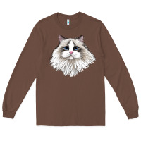 Chestnut Ragdoll Face Cat Long Sleeve Tee - LillyAllenDesigns
