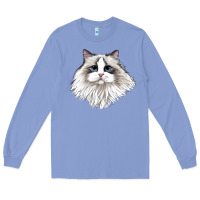 Colony Blue Ragdoll Face Cat Long Sleeve Tee - LillyAllenDesigns