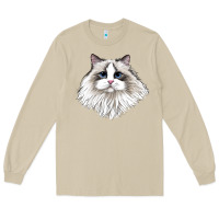 Mushroom Ragdoll Face Cat Long Sleeve Tee - LillyAllenDesigns