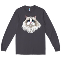 Smoke Ragdoll Face Cat Long Sleeve Tee - LillyAllenDesigns
