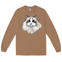 Toasted Coconut Ragdoll Face Cat Long Sleeve Tee - LillyAllenDesigns