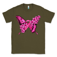 Army Green pink ribbon breast cancer butterfly Classic Tee - Jasminsmagicworld