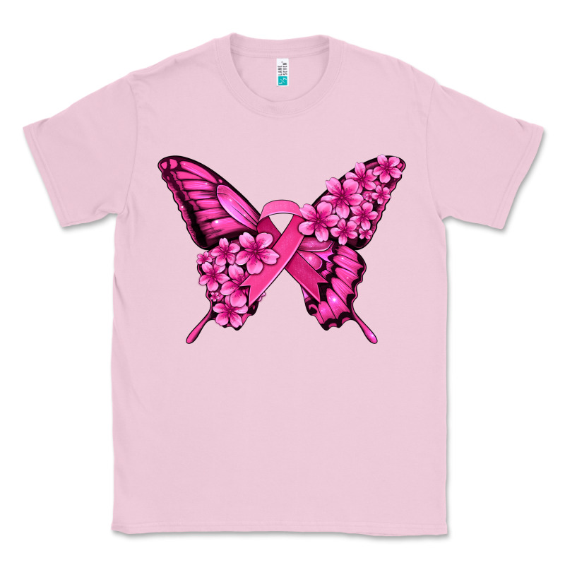 Pink Ribbon Breast Cancer Butterfly Classic Tee by Jasminsmagicworld | Teevron