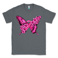 Charcoal Heather pink ribbon breast cancer butterfly Classic Tee - Jasminsmagicworld