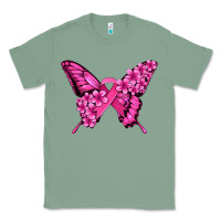 Sage pink ribbon breast cancer butterfly Classic Tee - Jasminsmagicworld