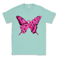 Seafoam pink ribbon breast cancer butterfly Classic Tee - Jasminsmagicworld
