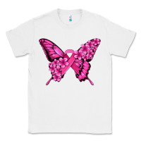 White pink ribbon breast cancer butterfly Classic Tee - Jasminsmagicworld