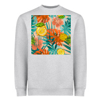 Heather Grey pineapple and lemon seamless pattern Heavyweight Sweatshirt - BundleAndBundleShop