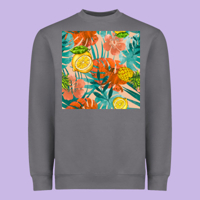 Pineapple And Lemon Seamless Pattern Heavyweight Sweatshirt Designed By Bundleandbundleshop