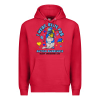 Cardinal i wear blue for autism awareness Premium Hoodie - JahusDesignShop