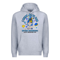 Heather Grey i wear blue for autism awareness Premium Hoodie - JahusDesignShop