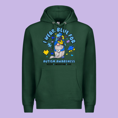 I Wear Blue For Autism Awareness Premium Hoodie Designed By Jahusdesignshop