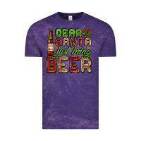 Cloud Purple dear santa just bring a beer with a beer bottle Vintage Tee - AdoDesignShop