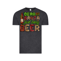 Vintage Black dear santa just bring a beer with a beer bottle Vintage Tee - AdoDesignShop