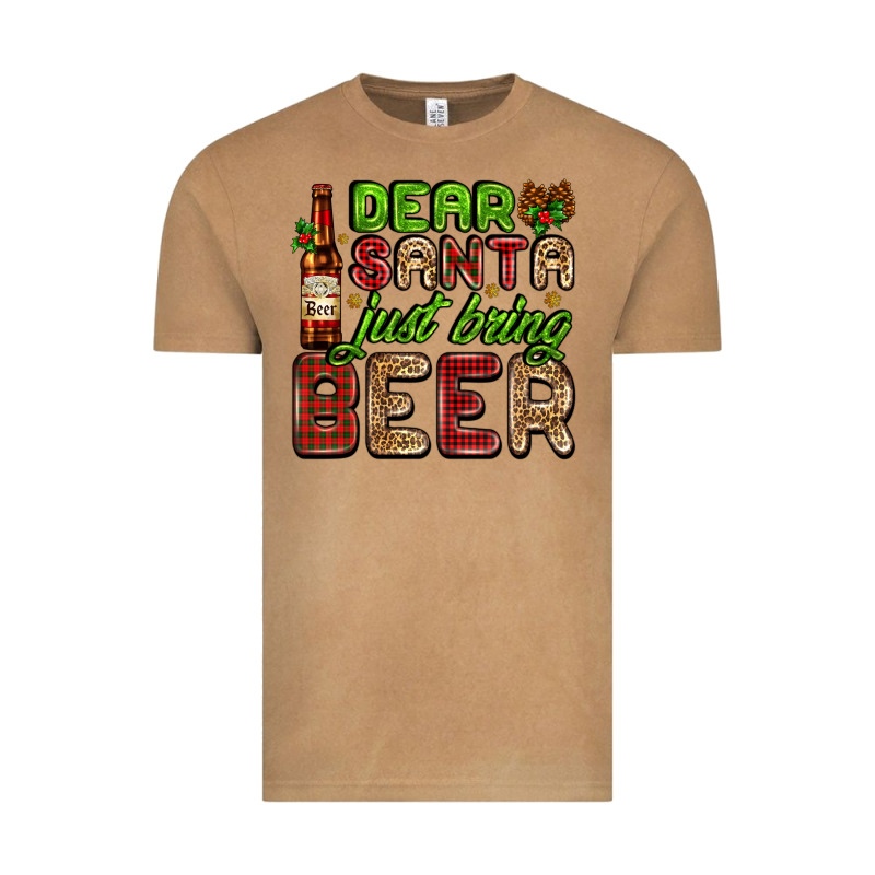 Dear Santa Just Bring A Beer With A Beer Bottle Vintage Tee by AdoDesignShop | Teevron