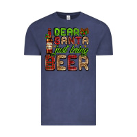 Vintage Denim dear santa just bring a beer with a beer bottle Vintage Tee - AdoDesignShop