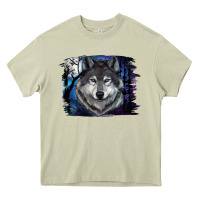 Mossy wolf and full moon Heavy Core Tee - RanaPortraitStore