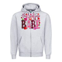 Heather Grey valentine babe Zipper Hoodie - NancyCooperArtShop