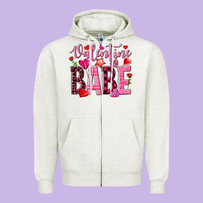 Valentine Babe Zipper Hoodie Designed By Nancycooperartshop