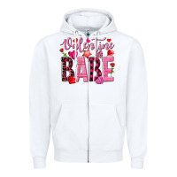 White valentine babe Zipper Hoodie - NancyCooperArtShop