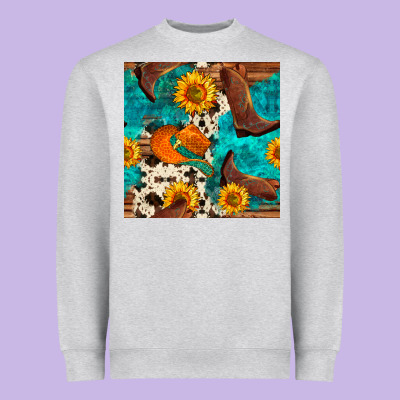 Cowboy Boots And Hat Seamless Pattern Heavyweight Sweatshirt Designed By Bundleandbundleshop