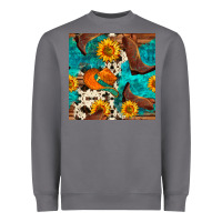 Storm cowboy boots and hat seamless pattern Heavyweight Sweatshirt - BundleAndBundleShop