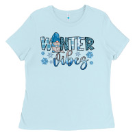 Baby Blue winter vibes gnome Ladies Tee - JahusDesignShop