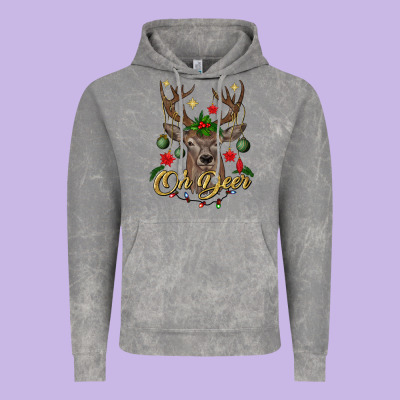 Oh Deer Christmas Vintage Hoodie Designed By Bundleandbundleshop
