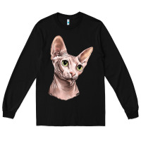 Black Sphynx Cat Long Sleeve Tee - LillyAllenDesigns