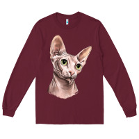 Burgundy Sphynx Cat Long Sleeve Tee - LillyAllenDesigns
