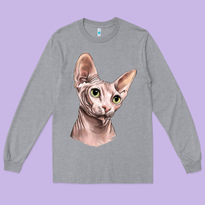 Sphynx Cat Long Sleeve Tee Designed By Lillyallendesigns